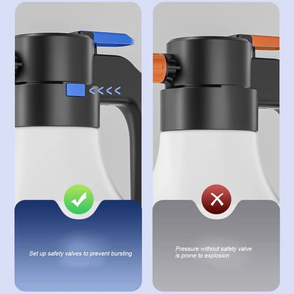 1.5L Car Wash Electric Water Gun USB Rechargeable Electric Car Wash Spray Bottle Hand Pump Foam Sprayer Car Home Cleaning Tools