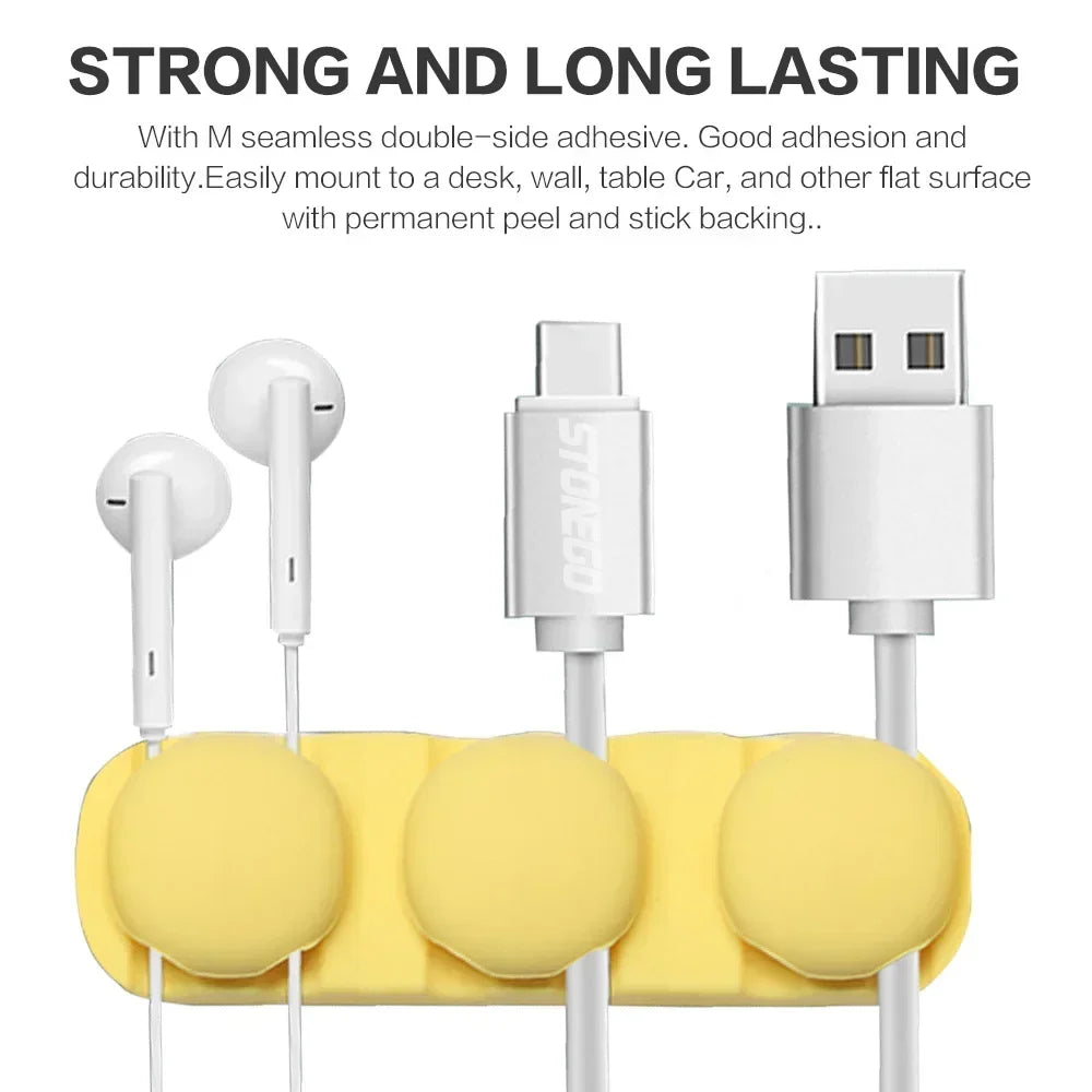Stonego Silicone USB Cable Organizer Desktop Tidy Management Holder for Mouse Headphone Wire