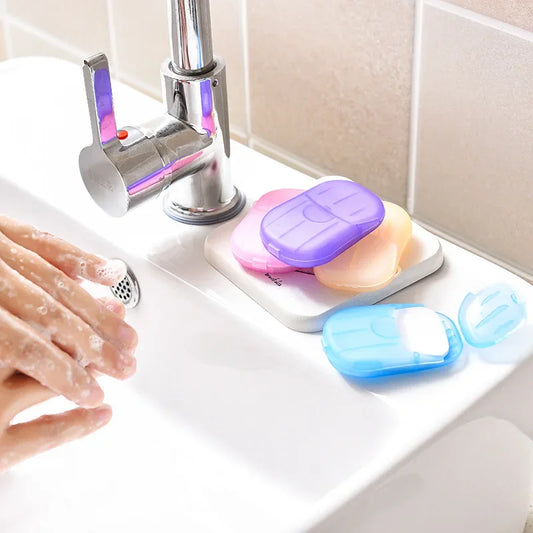Outdoor Travel Disposable Soap Tablet Box Soap Paper Portable Hand Washing Tablet Small Soap Tablet Mini Sheet jabonera