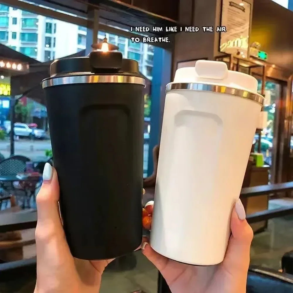 HOT 380/510ML Travel Stainless Steel Coffee Cup Thermal Mug Leak-Proof Thermos Bottle Tea Coffee Mug Vacuum Flask Insulated Cup