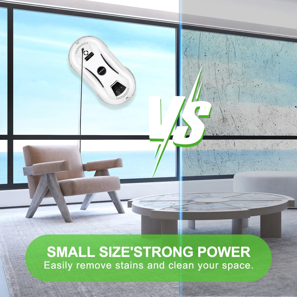 PuRuiKai AI Window Cleaning Robot Smart Automatic Cleaner Streak-Free for Windows/Tiles/Glass Doors Self-Cleaning Ultra Quiet