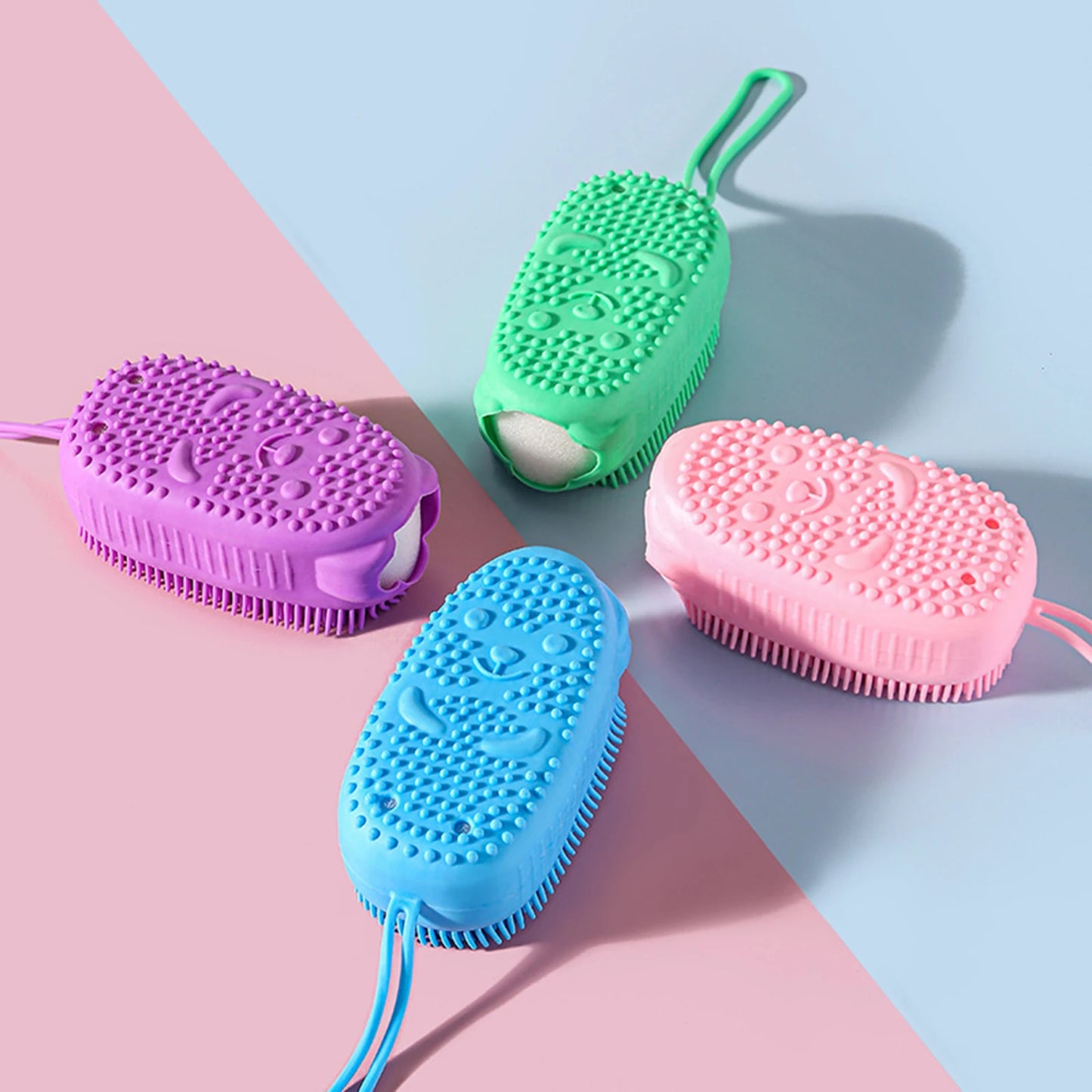 Soft Silicone Body Brush Scrubber Wash Bath Shower Exfoliating Skin Fit For Shampoo Massage Brush Cleaning Bathing Tool