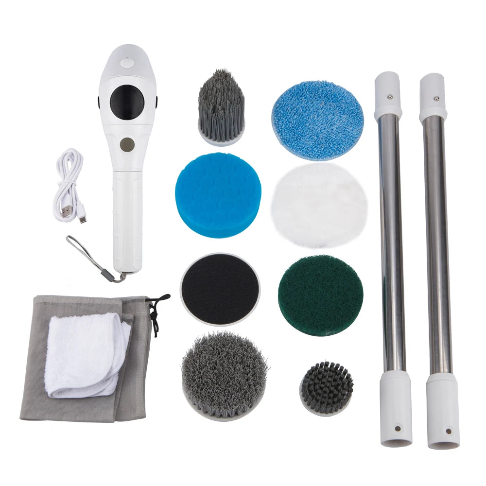 8-in-1 Electric Cleaning Brush – Wireless and Rotatable for Cleaning Bathroom, Kitchen, Windows, and Toilet.