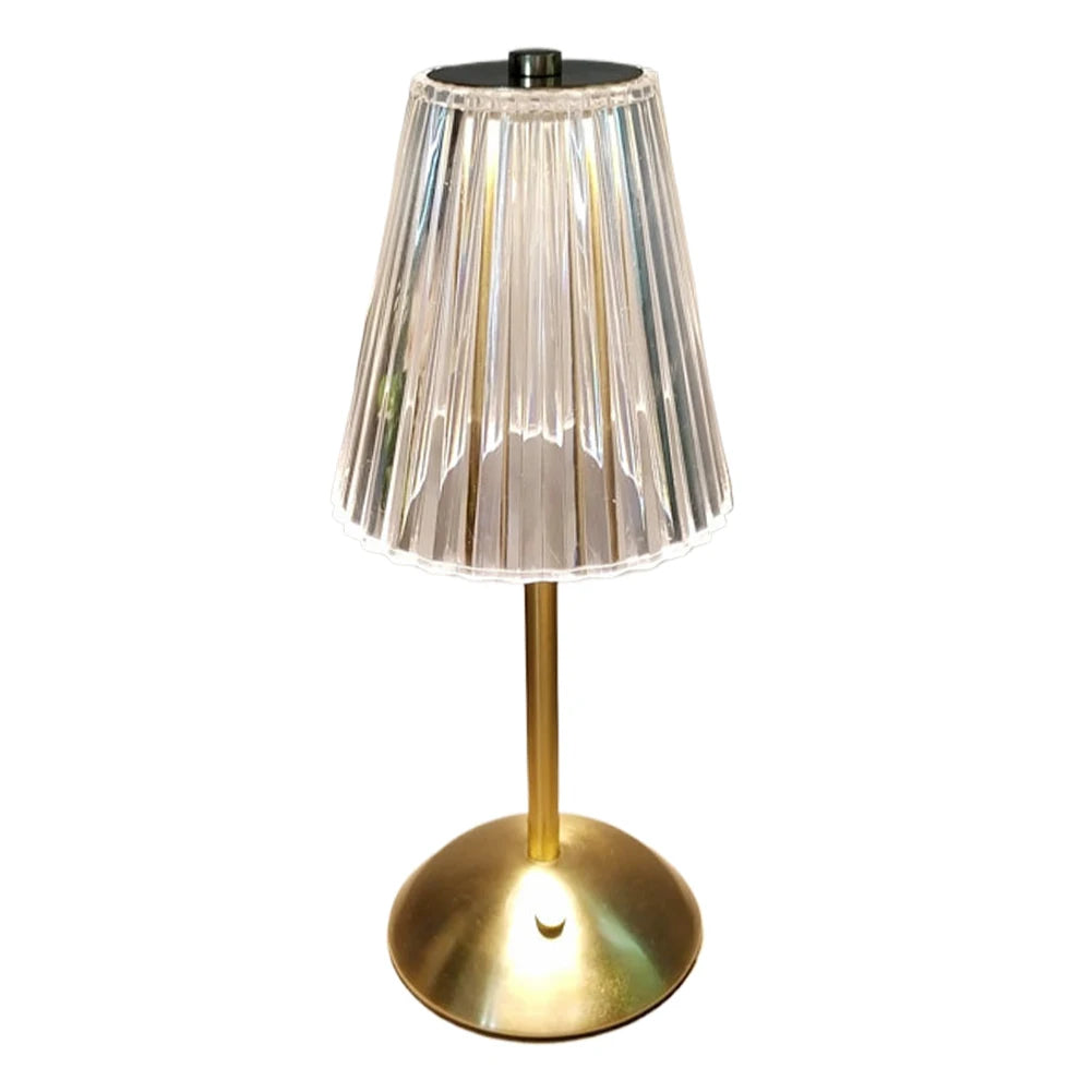 Crystal Atmosphere Lamp Rechargeable Stepless Dimmable Crystal Diamond Table Lamp 3 Color Modes Cordless Desk Lamp Touch Control