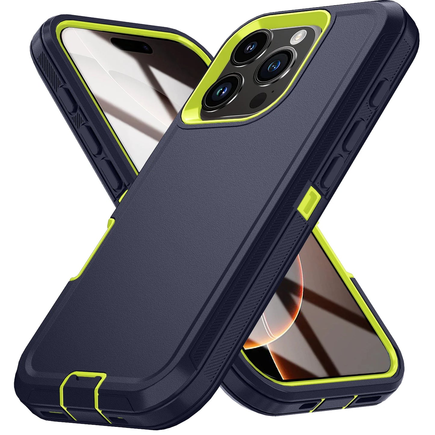 Shockproof Armor Defender Phone Cases For iPhone 16 Pro Max 13 12 Mini 14 Plus 11 15 Pro Max 16E Hard PC+TPU Stand Protect Cover