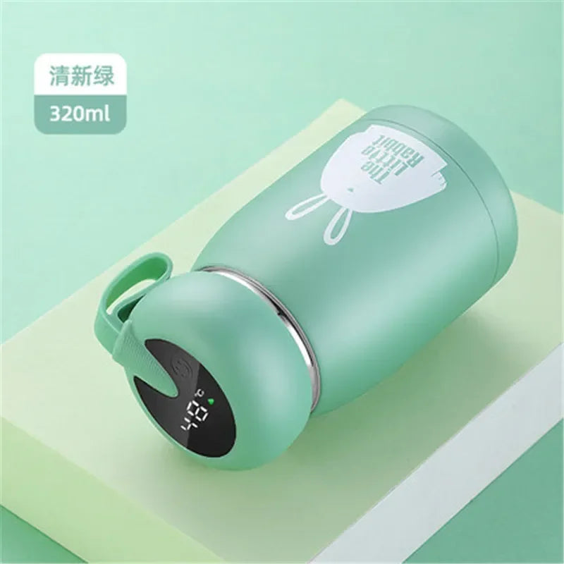 Cute and Convenient,Portable Insulated Water Bottle with Smart Temperature Display, Mini Vacuum Flask for Kids and Girls