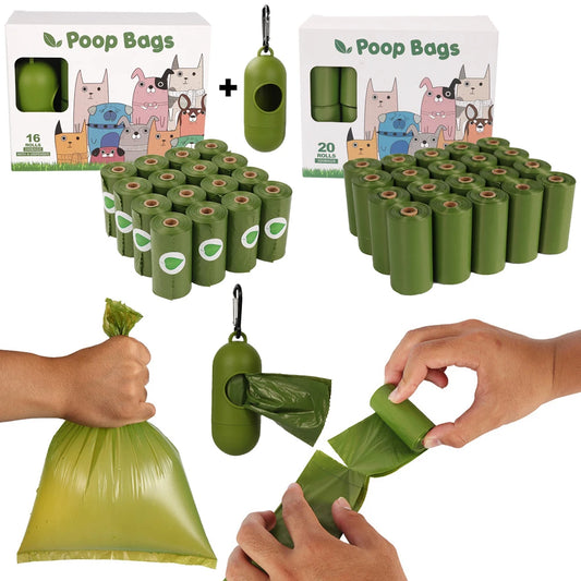 Biodegradable Dog Waste Bags Leak-Proof Dog Bags for Poop with Dispenser Doggie Poop Bags Extra Thick for Pet Outdoor Supplies