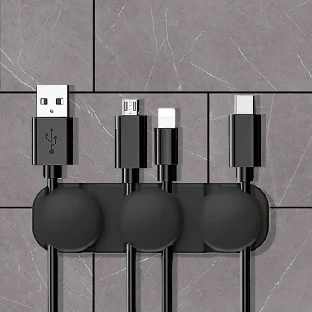Stonego Silicone USB Cable Organizer Desktop Tidy Management Holder for Mouse Headphone Wire