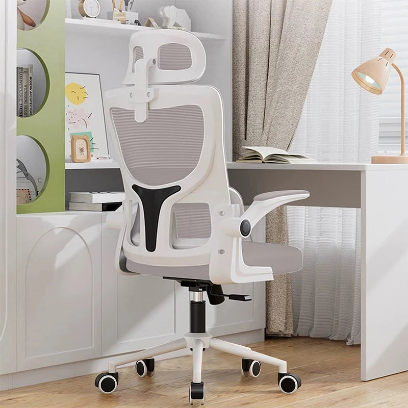 Mesh Office Chair High Back Ergonomic Desk Chair with Lumbar Support and Flip up Armrest Adjustable Headrest for Black Home