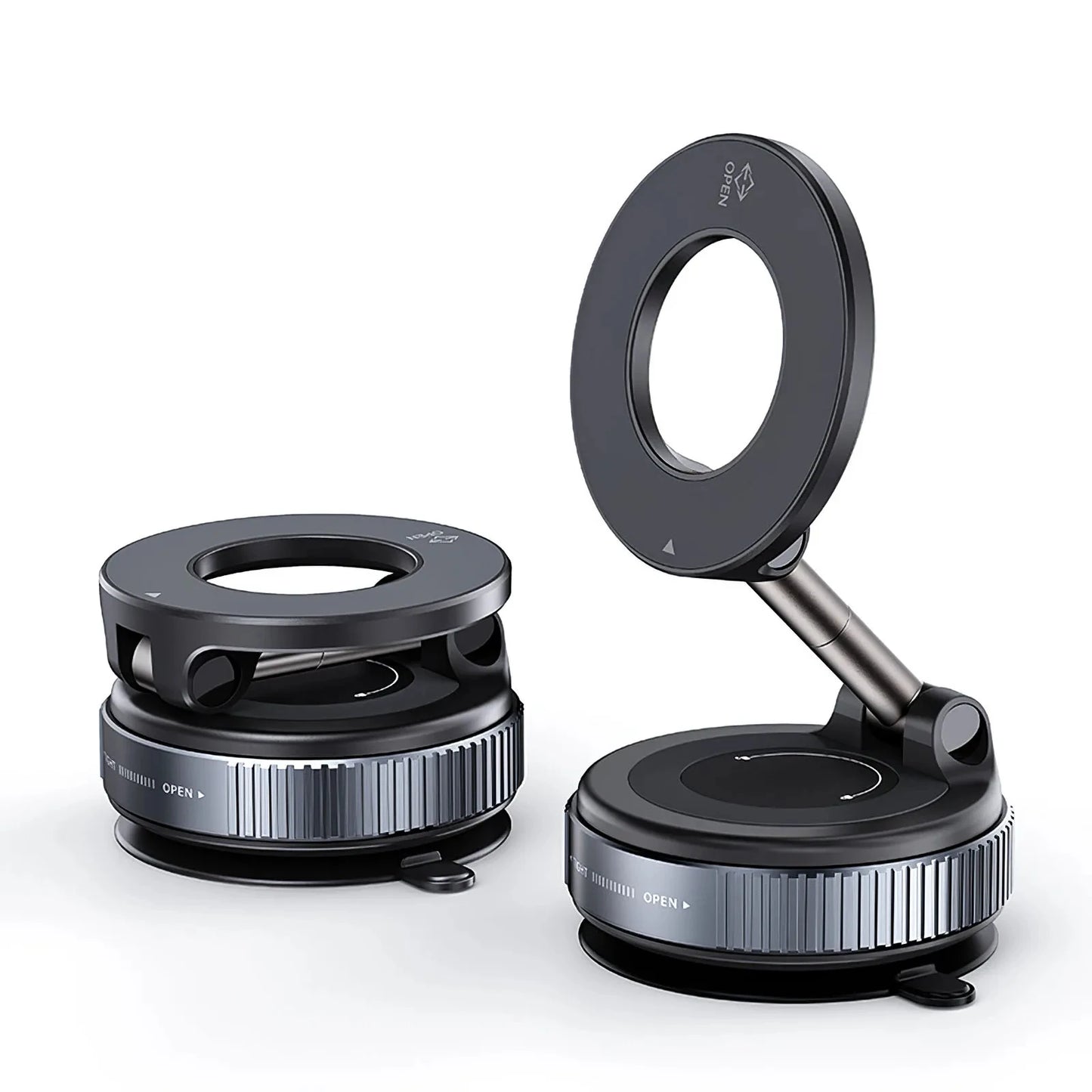 Magnetic Car Phone Holder – 360° Rotation with a Strong Mechanical Suction Cup