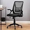 Beige Desk Chair Mid-back Swivel Ergonomic Office Chair With Adjustable Arms Mesh Lumbar Support for Computer Task Work Gaming