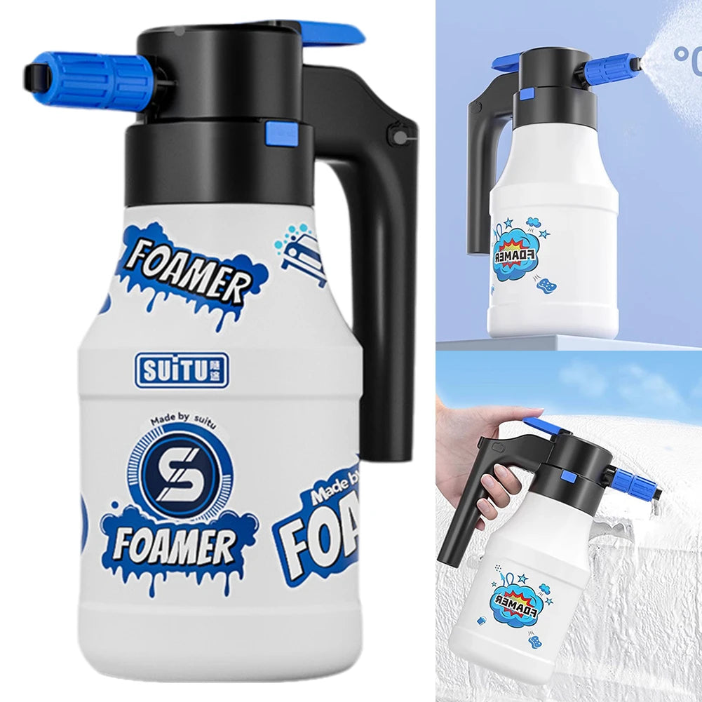 1.5L Car Wash Electric Water Gun USB Rechargeable Electric Car Wash Spray Bottle Hand Pump Foam Sprayer Car Home Cleaning Tools