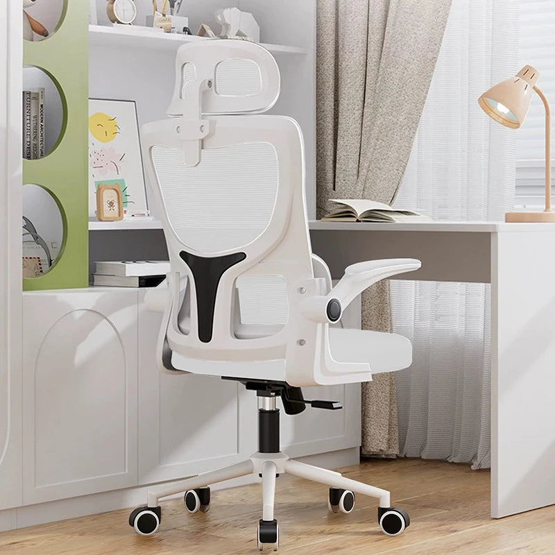 Mesh Office Chair High Back Ergonomic Desk Chair with Lumbar Support and Flip up Armrest Adjustable Headrest for Black Home
