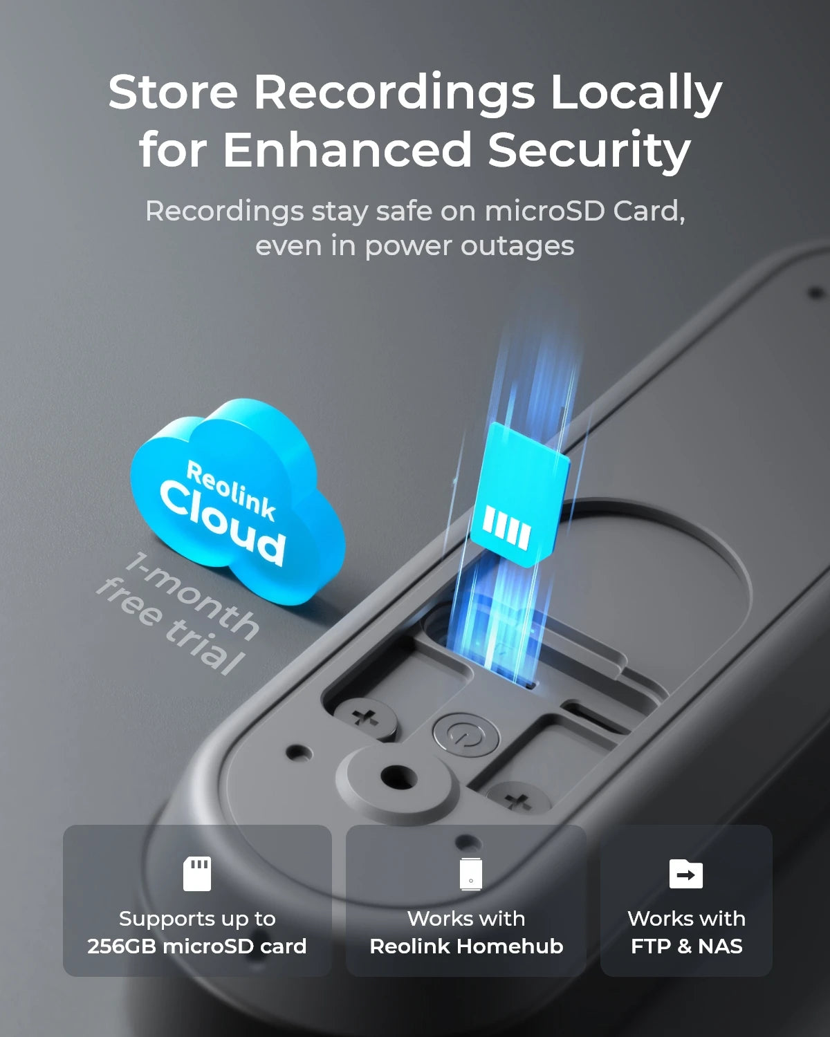 Reolink 2K Battery Video Doorbell 4MP WiFi Video Intercom Wired/Battery Power Door Bell Local Storage Encryption with Home Hub