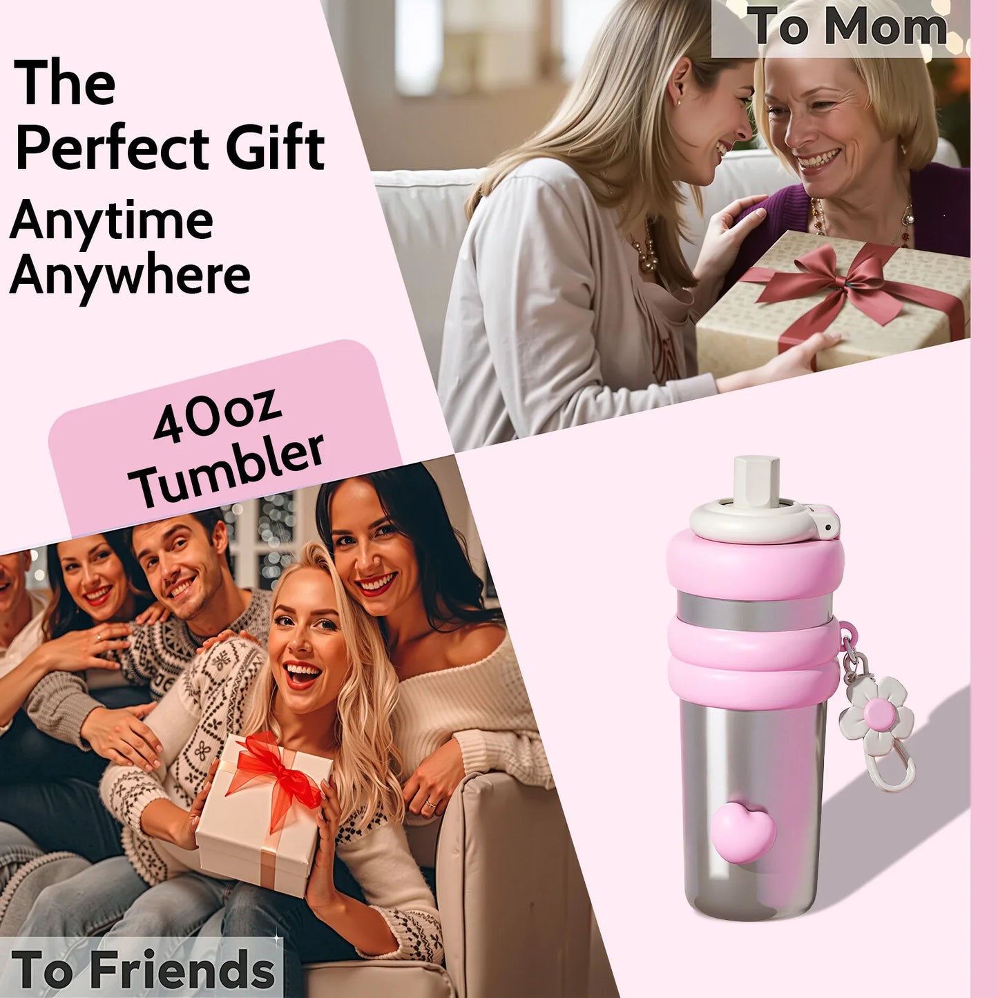 25oz Insulated Stainless Steel Tumbler, Leak Proof Double Wall Vacuum Sealed Travel Coffee Mug, Reusable Thermal Cup, BPA Free,