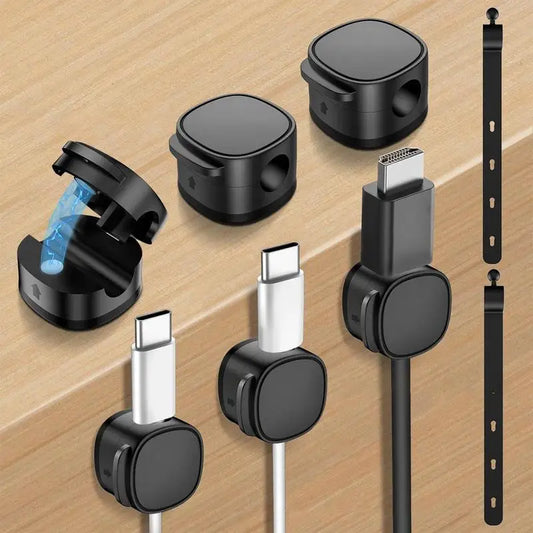 1PCS Magnetic Cable Clip Cable Smooth Adjustable Cord Holder Under Desk Cable Management Wire Keeper Cable Organizer Holder