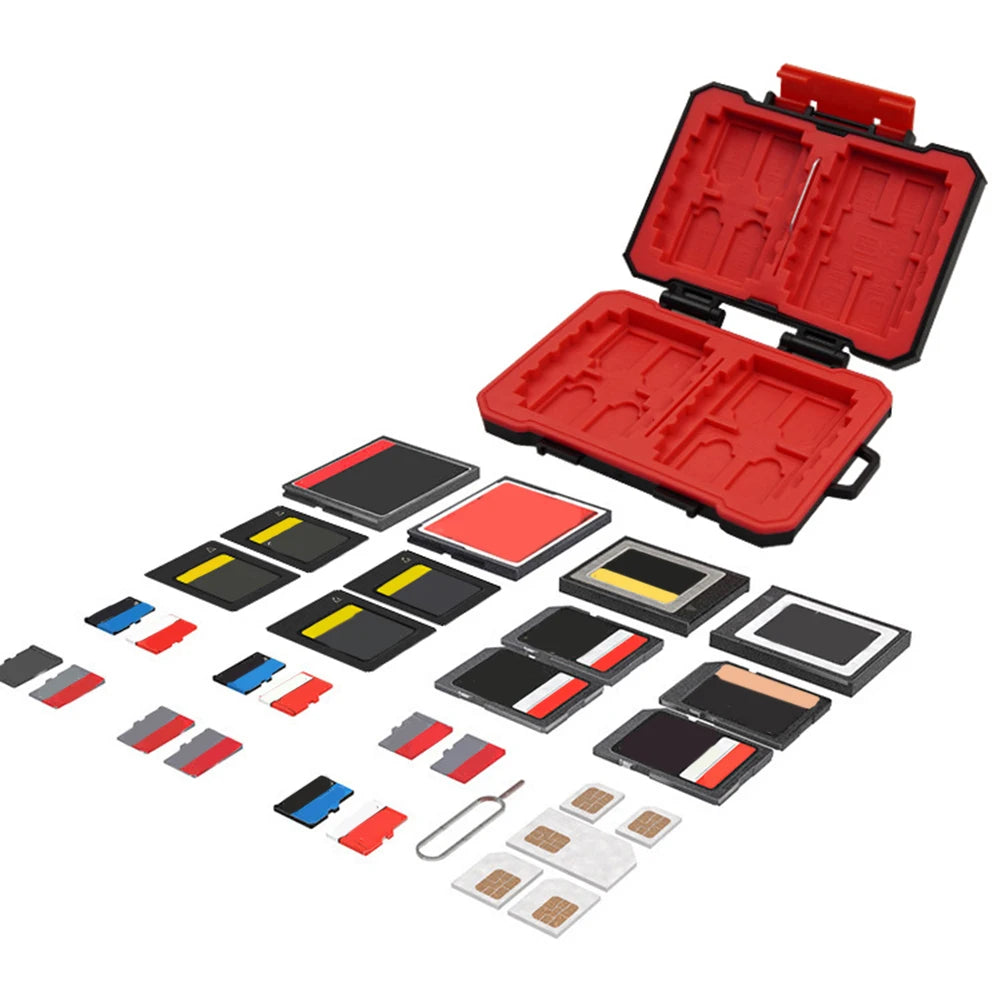 Memory Card Case Protector Waterproof Portable SD Card Holder Anti-shock Memory Card Carrying Box Keeper for SD Card and TF Card