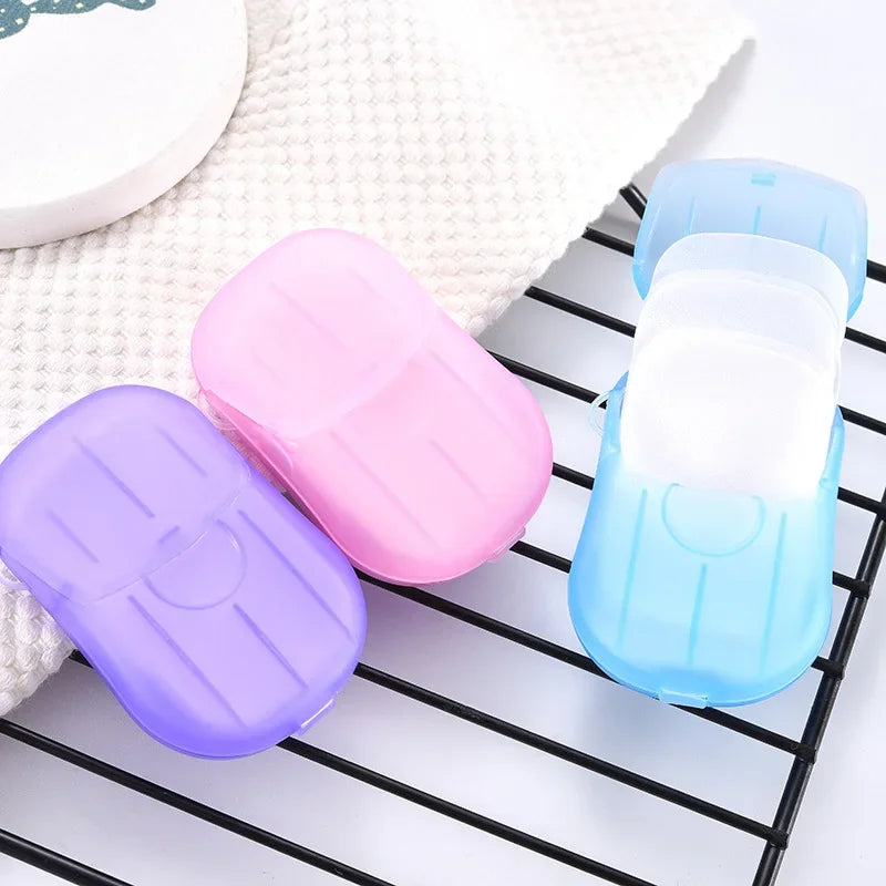 Outdoor Travel Disposable Soap Tablet Box Soap Paper Portable Hand Washing Tablet Small Soap Tablet Mini Sheet jabonera