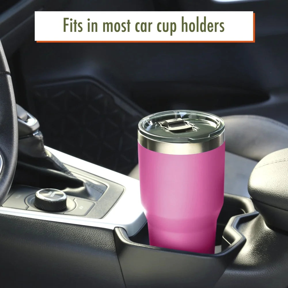 Insulated Stainless Steel Tumbler 32oz Travel Mug Hot Beverage Cooler with Magnetic Slider Sipper and Sweat Free Design