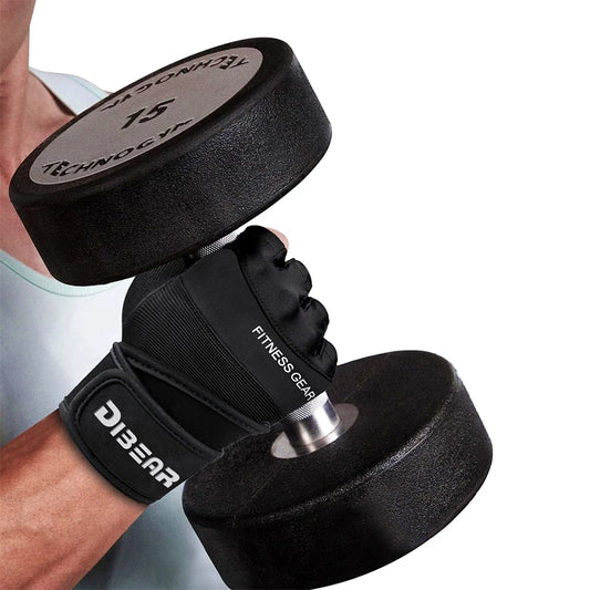 Half Finger Bodybuilding Gym Gloves Weightlifting Dumbbell Kettlebell Training Workout Fitness Gloves For Man  Women