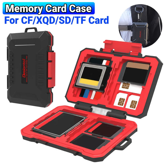 Memory Card Case Protector Waterproof Portable SD Card Holder Anti-shock Memory Card Carrying Box Keeper for SD Card and TF Card