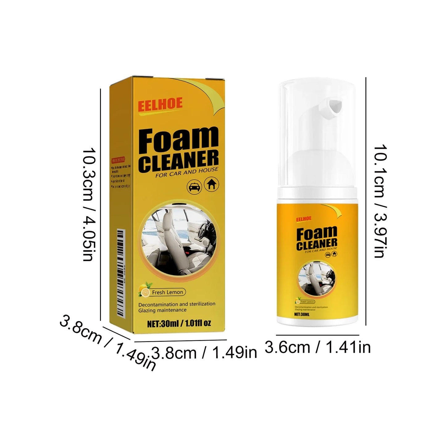 30/100ml Multi-Purpose Foam Cleaner Spray Large Capacity Leather Cleaning Auto Home Foam Cleaners for Car Wash Maintenance