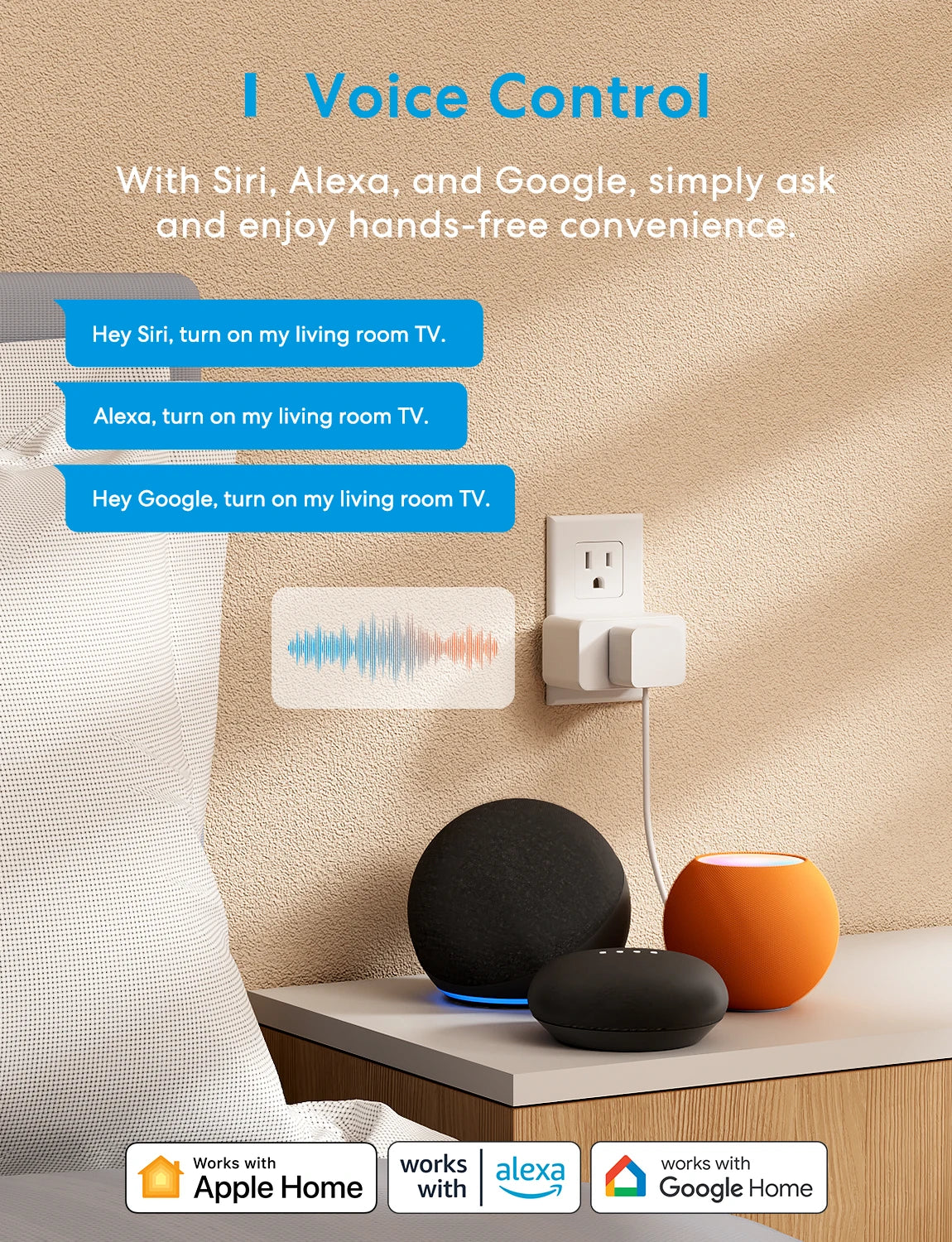 Meross Smart 4 Pack Matter Plug US/CA Standard Wireless Outlet Power Monitor Smart Home Appliances Work With Homekit Alexa