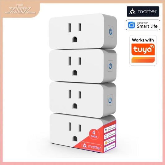 Matter WiFi Mini Smart Socket 10A US Timeing Wireless Voice Control Smart Life App Works With Tuya Homekit Alexa Google Home
