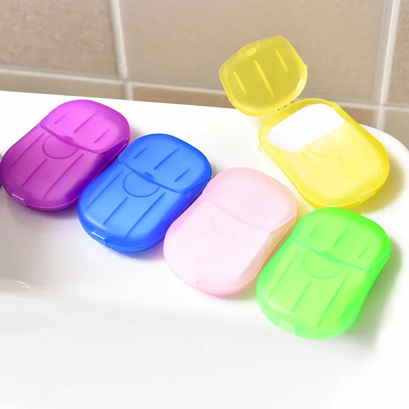 Outdoor Travel Disposable Soap Tablet Box Soap Paper Portable Hand Washing Tablet Small Soap Tablet Mini Sheet jabonera