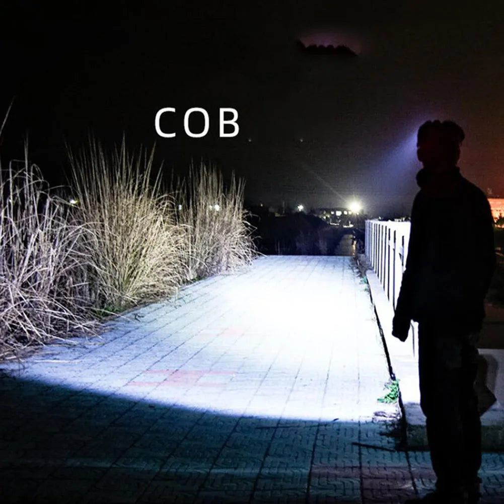 Mini COB LED Headlamps Lightweight Portable 3 Switch Modes Headlight Camping Headlamp Head Flashlight AAA Batteries Powered